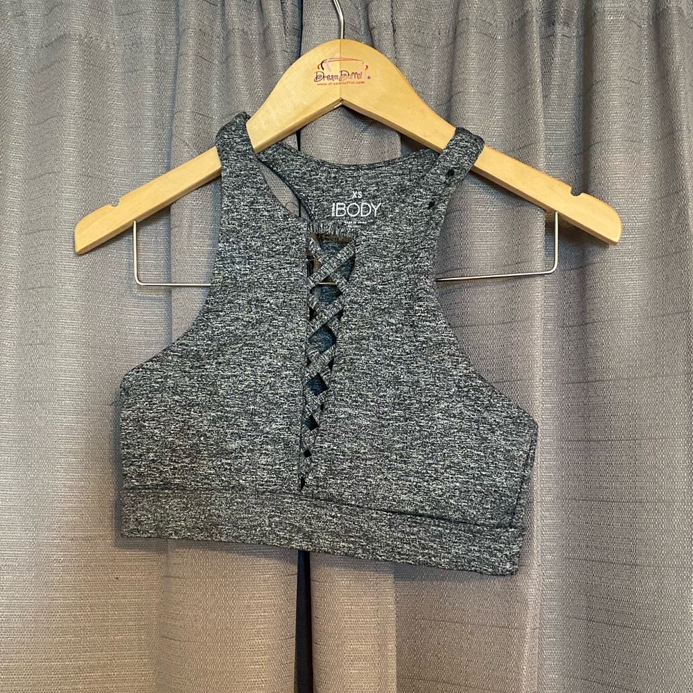 Heather Grey Halter Neck Sports Bra